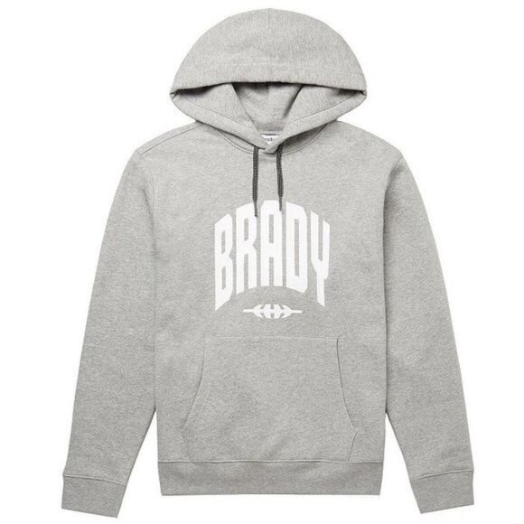 Brady Mens Gray Varsity Pullover Hoodie Cotton Comfortable Streetwear Sz Medium - Picture 1 of 10